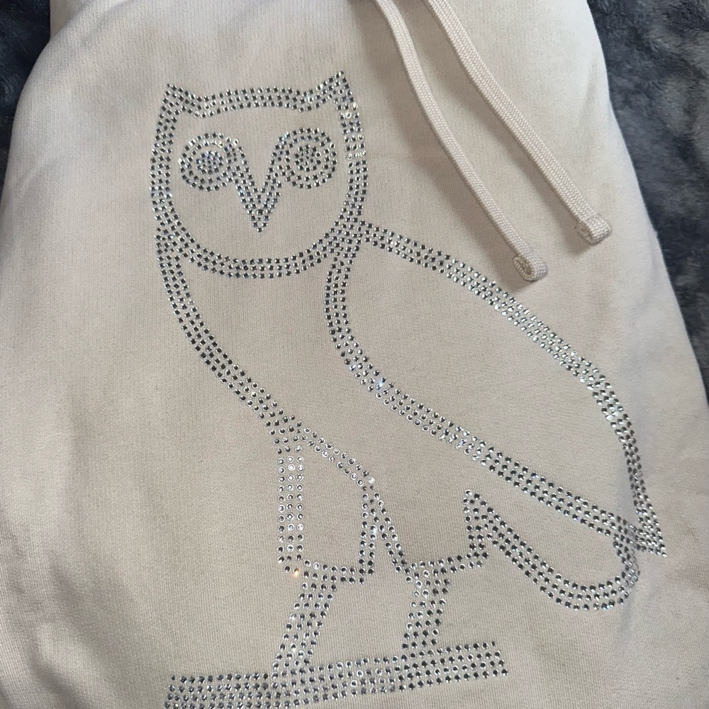 OVO Tan Rhinestone Owl Logo